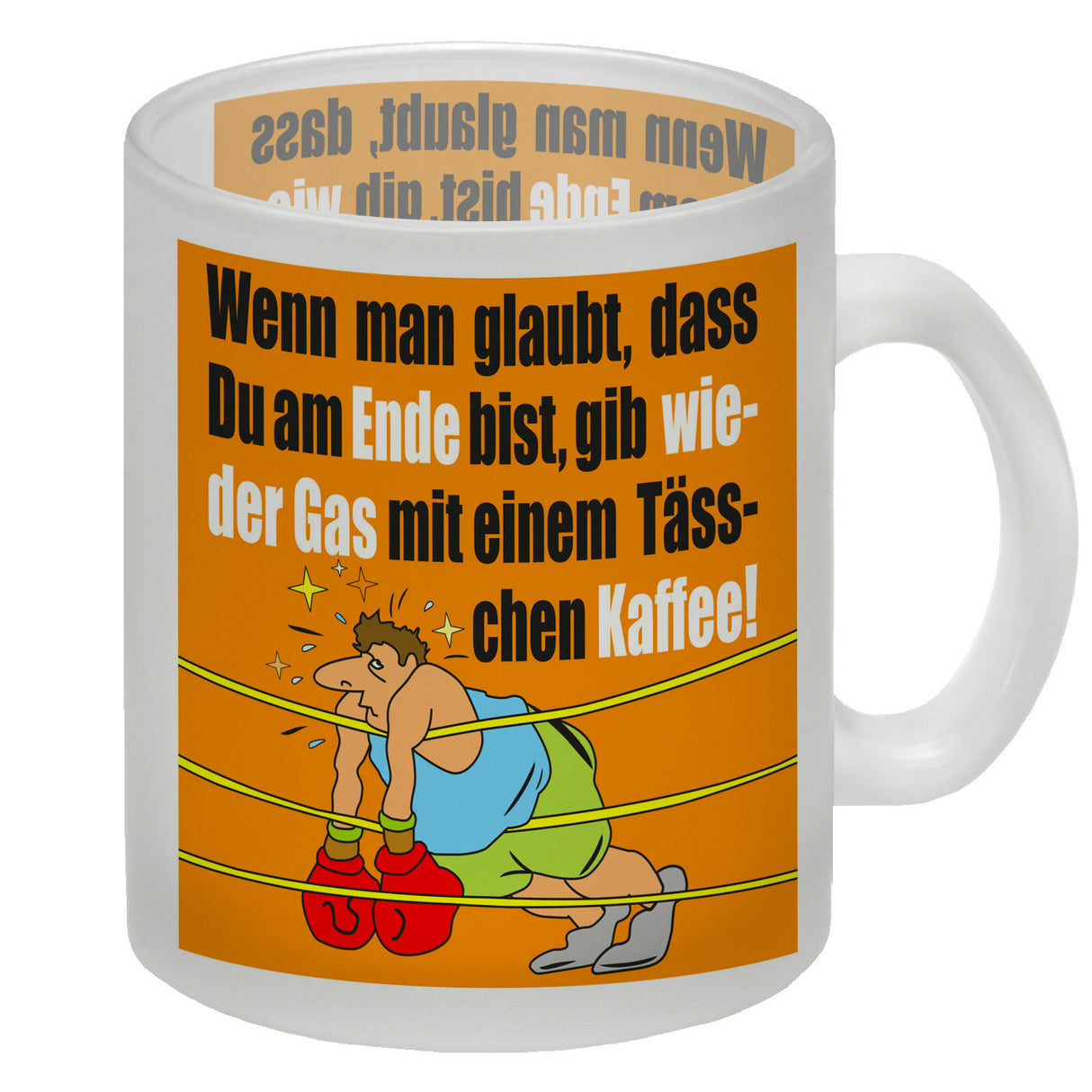 Motivation Kaffeebecher mit Boxer Motiv