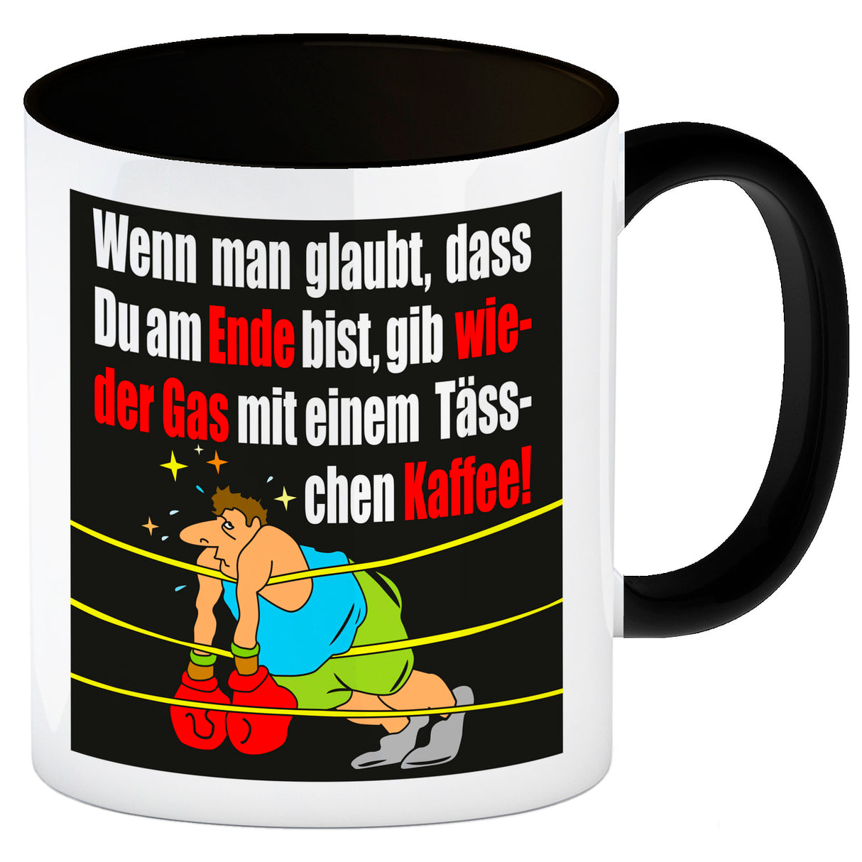 Motivation Kaffeebecher mit Boxer Motiv