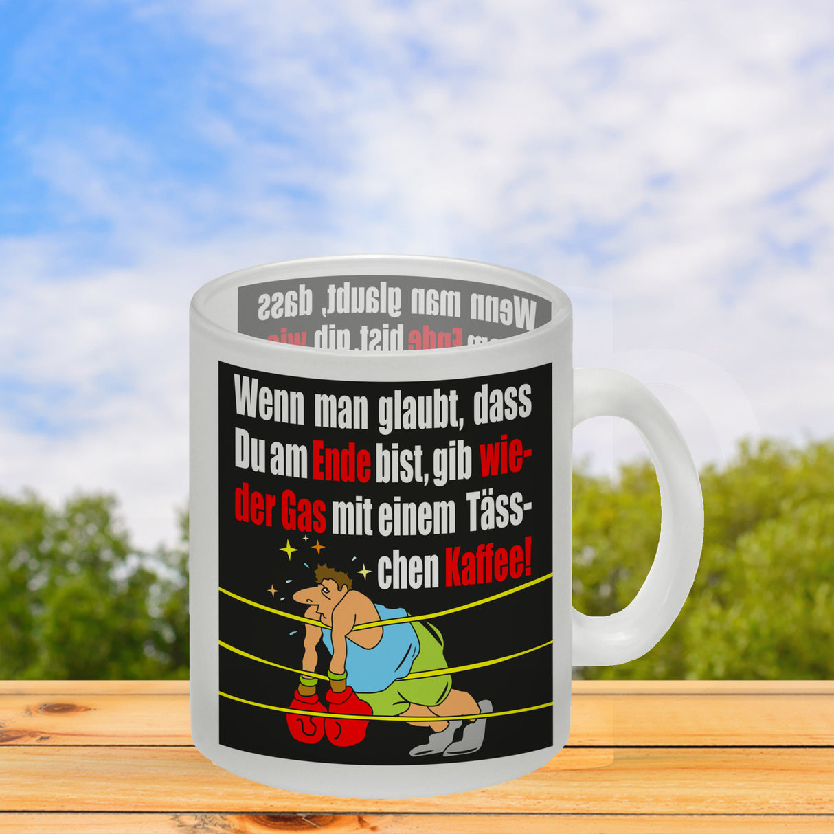 Motivation Kaffeebecher mit Boxer Motiv