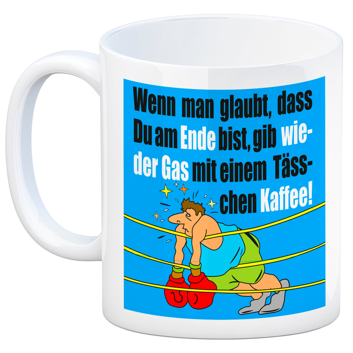 Motivation Kaffeebecher mit Boxer Motiv