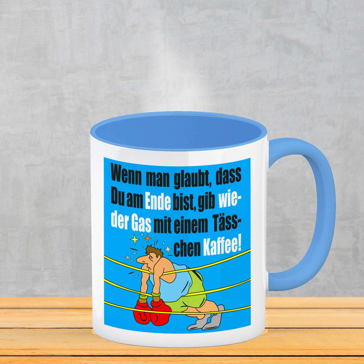 Motivation Kaffeebecher mit Boxer Motiv