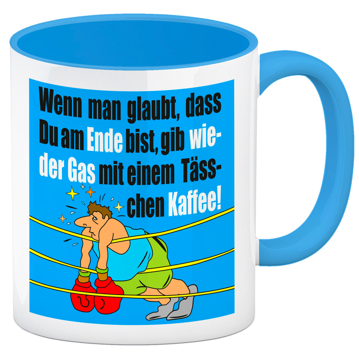 Motivation Kaffeebecher mit Boxer Motiv