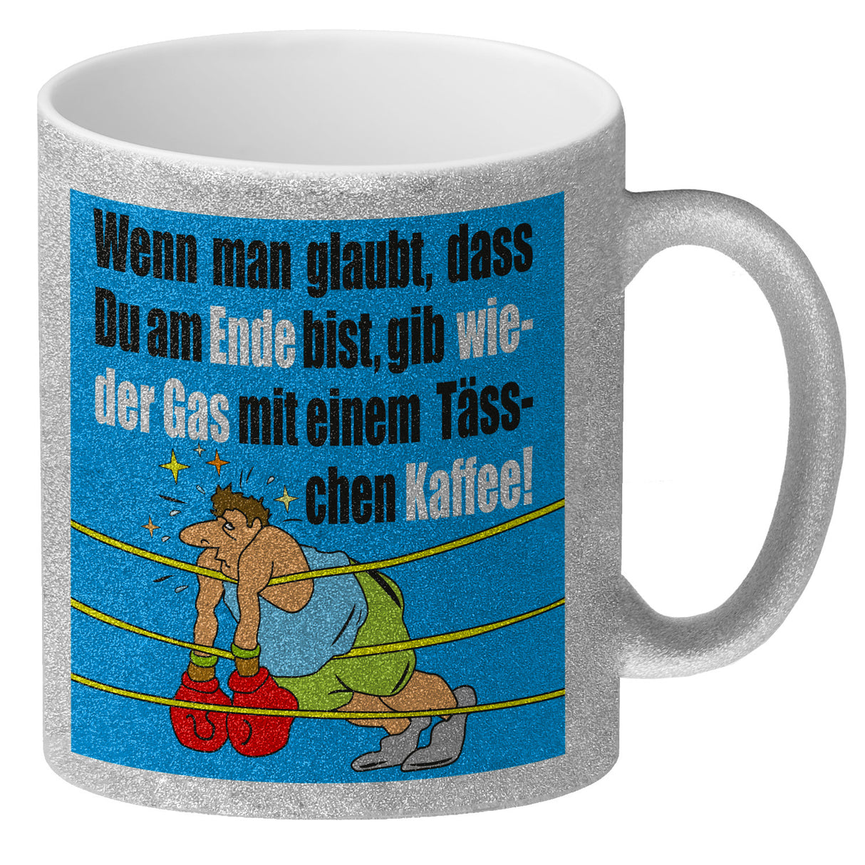 Motivation Kaffeebecher mit Boxer Motiv