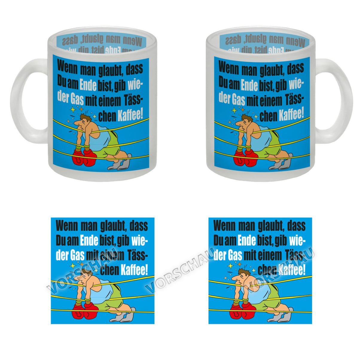 Motivation Kaffeebecher mit Boxer Motiv