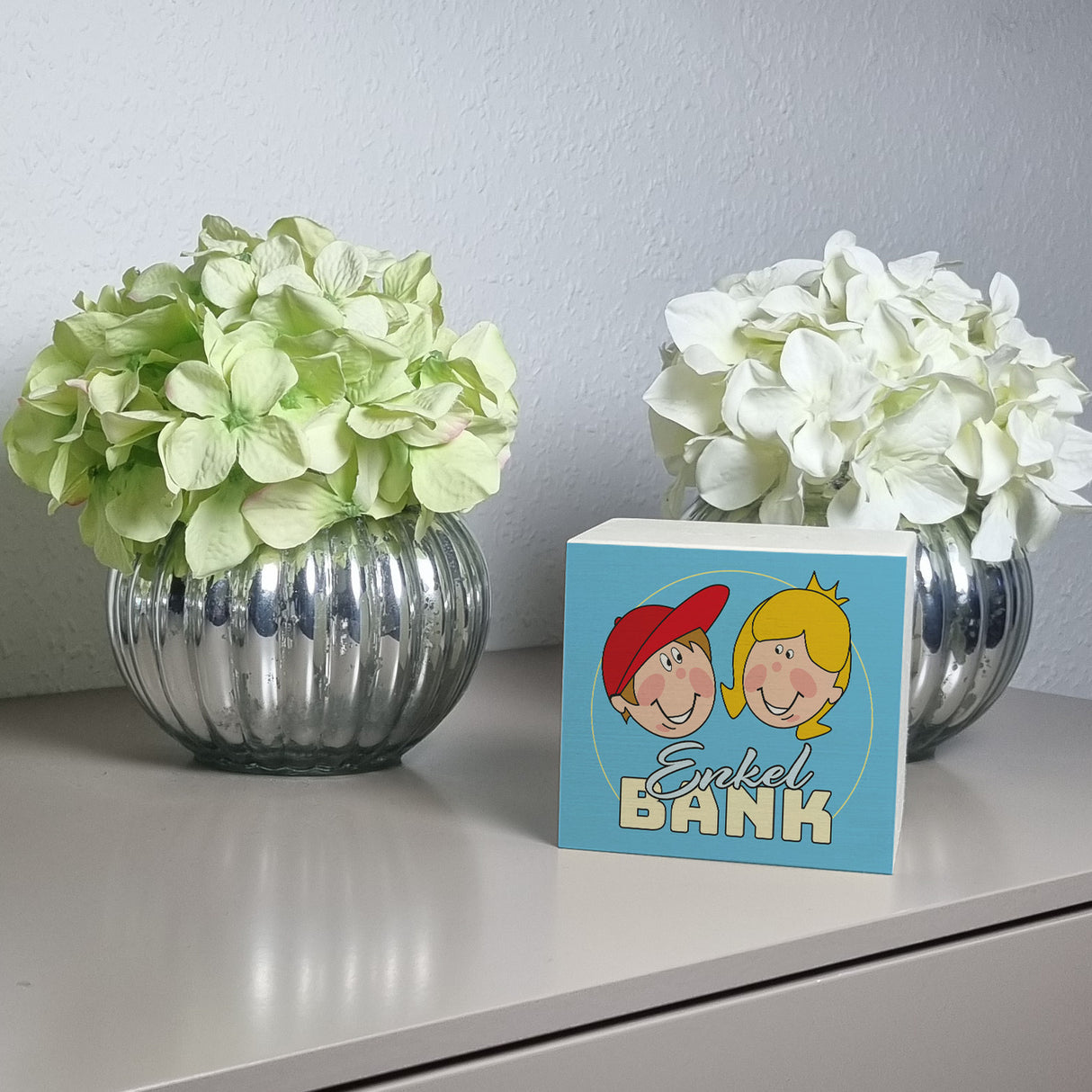 Enkelbank Spardose zum Thema Großeltern und Enkel
