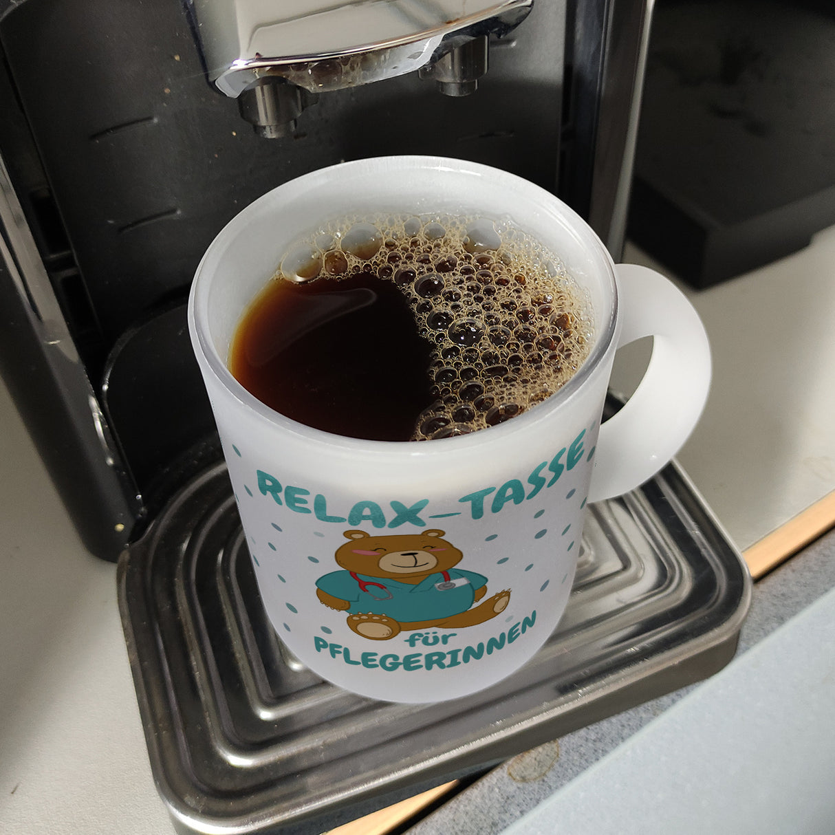 Relax Tasse für Pflegerinnen Kaffeebecher mit süßem Bären-Motiv