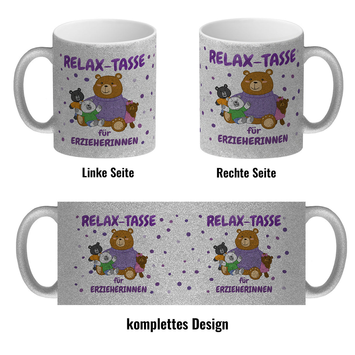 Relax Tasse für Erzieherinnen Kaffeebecher mit süßem Bär-Motiv
