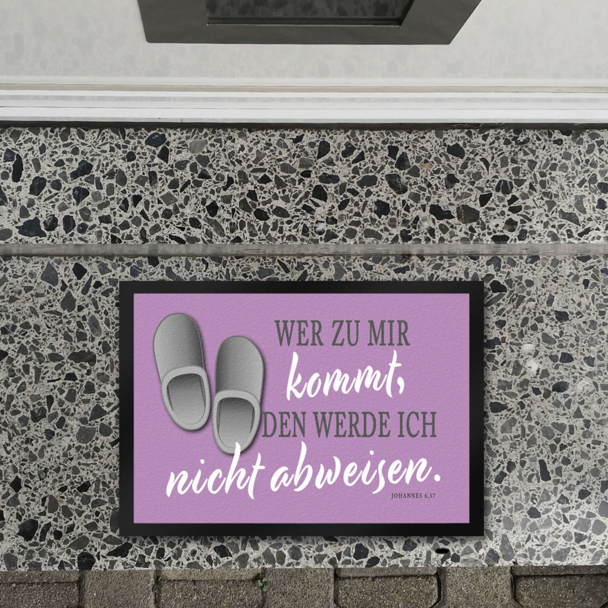 Fußmatte mit Bibelvers aus dem Johannes Evangelium