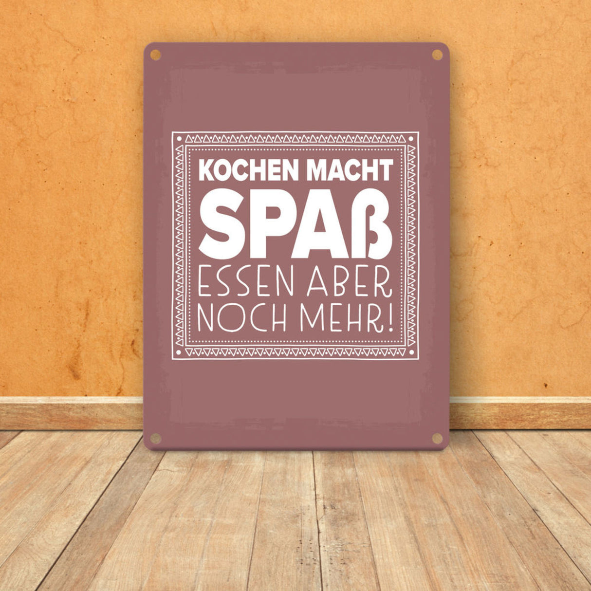Kochen macht Spaß, essen aber noch mehr Metallschild