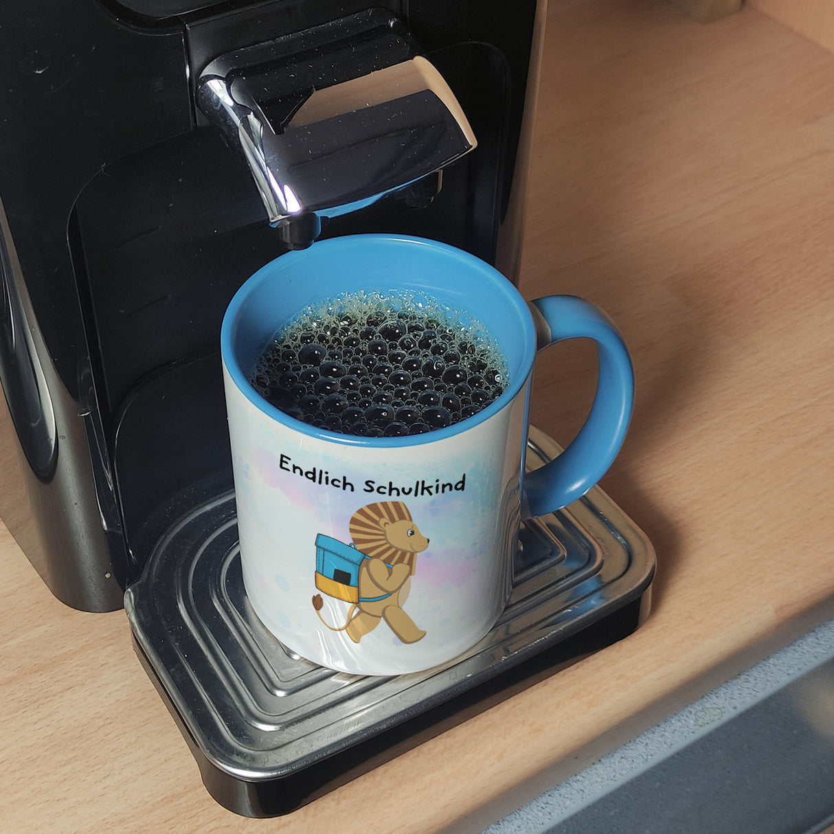 Endlich Schulkind Löwe Kaffeebecher für die Einschulung