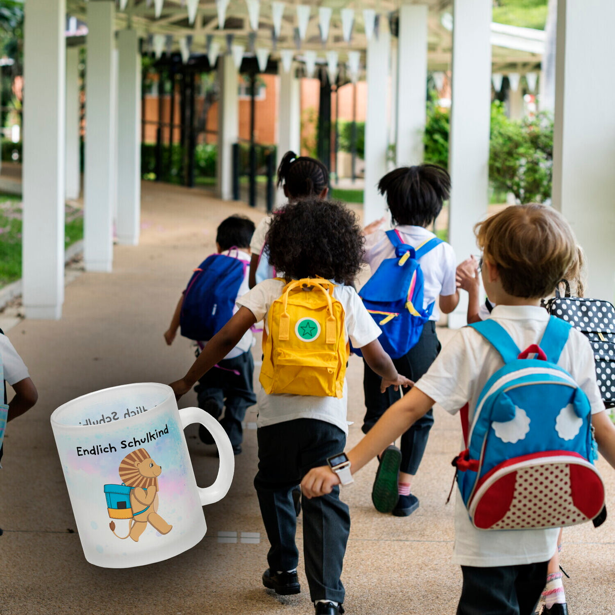 Endlich Schulkind Löwe Kaffeebecher für die Einschulung