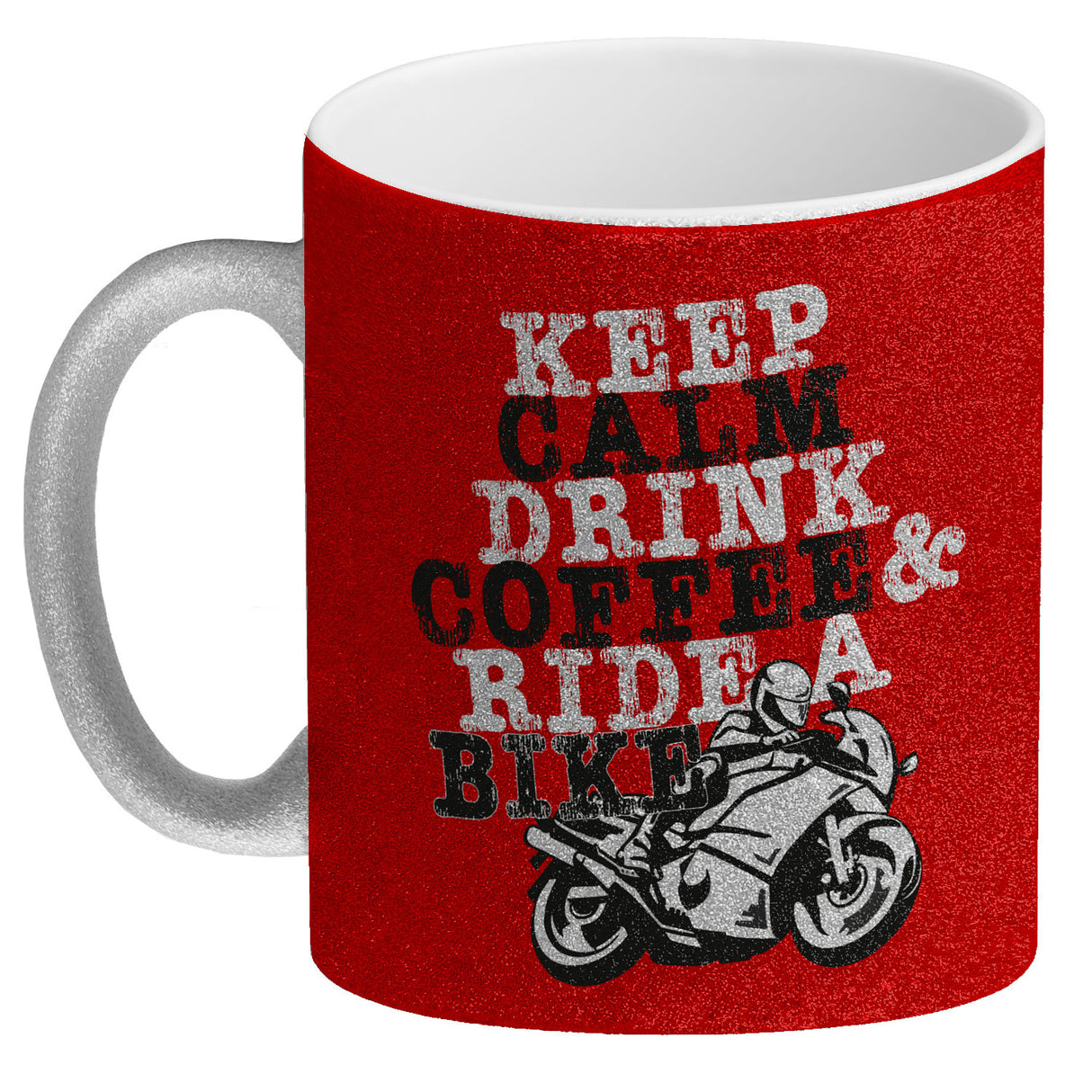 Keep calm & ride a bike Kaffeebecher zum Thema Motorrad fahren