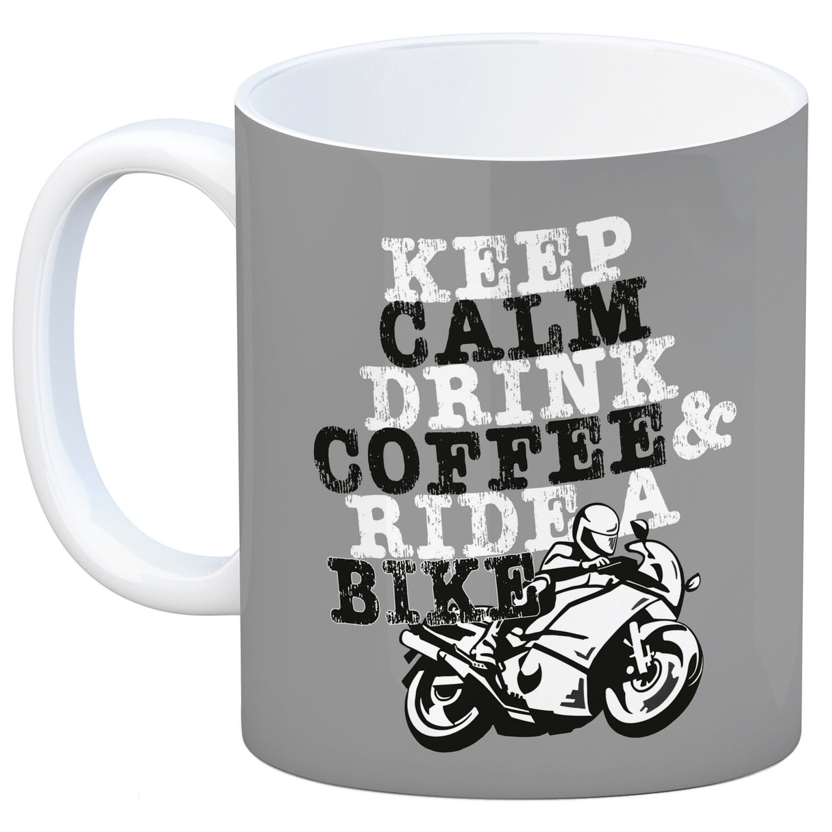 Keep calm & ride a bike Kaffeebecher zum Thema Motorrad fahren