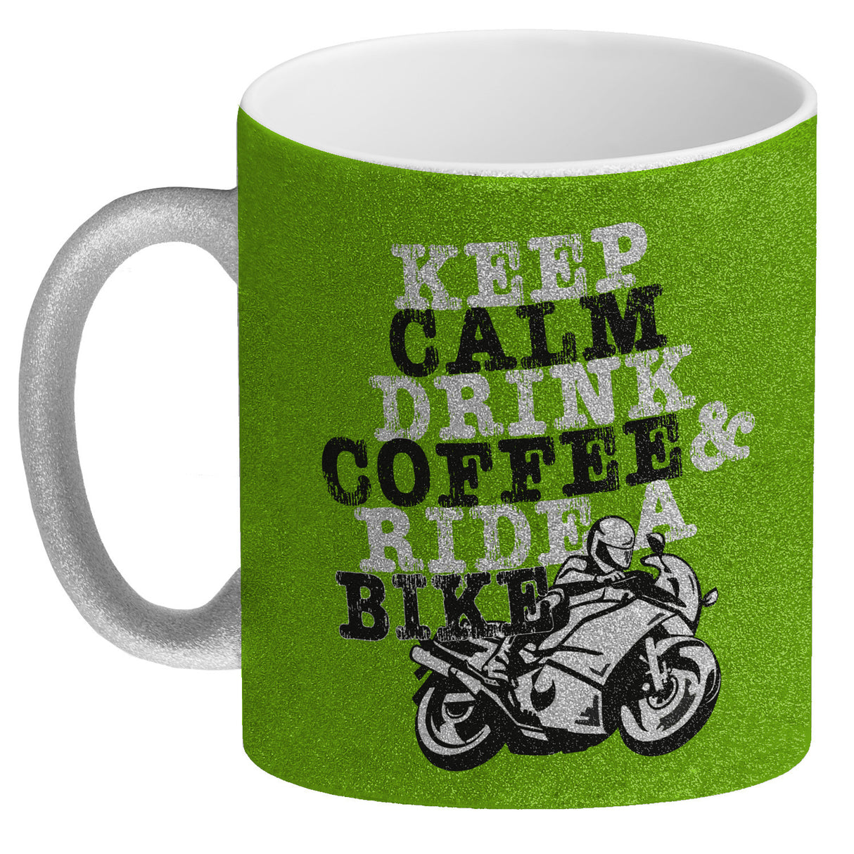 Keep calm & ride a bike Kaffeebecher zum Thema Motorrad fahren