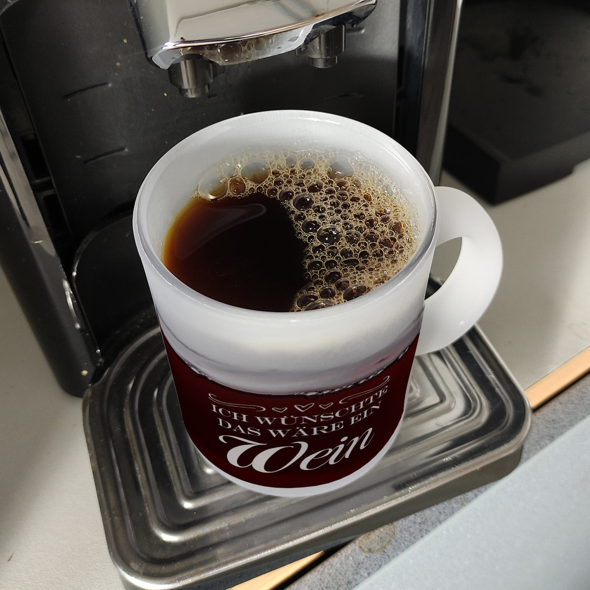 Ich wünschte das wäre ein Wein Kaffeebecher mit Weinmotiv