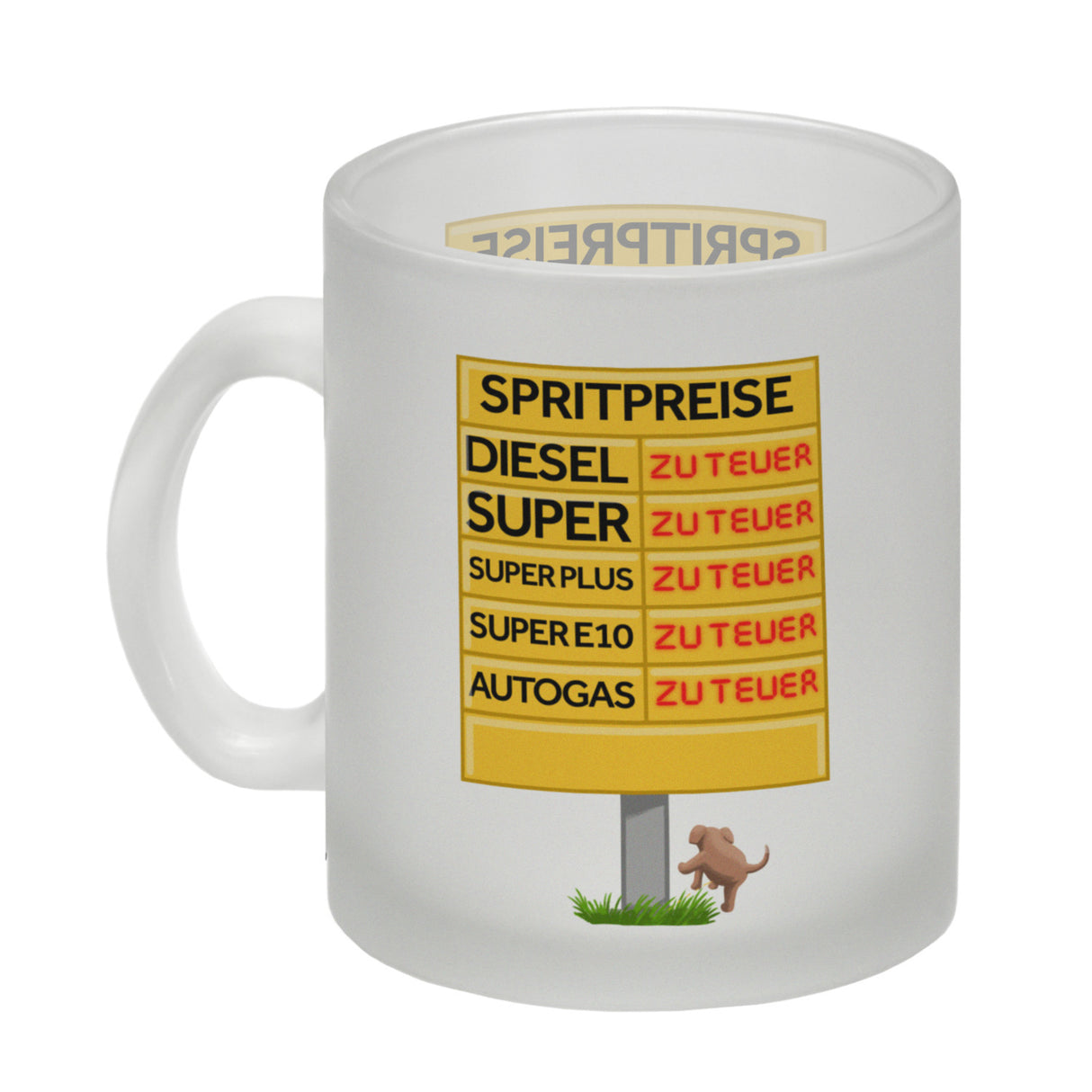 Spritpreise Anzeigetafel Kaffeebecher für Autofahrer
