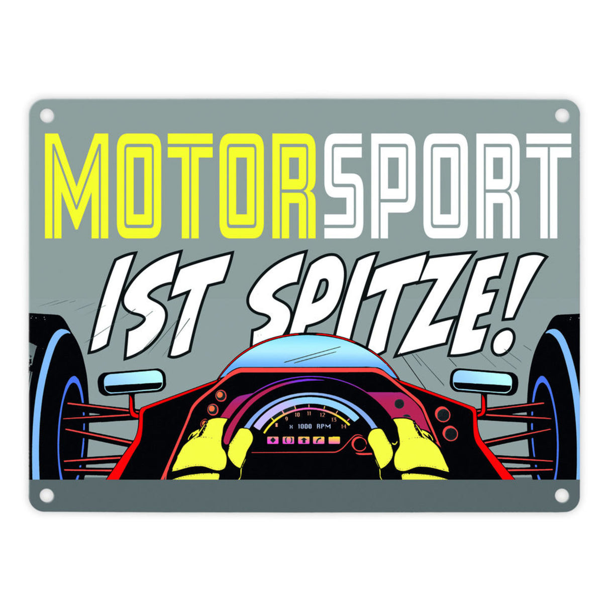 Motorsport ist spitze! Rennwagen Metallschild