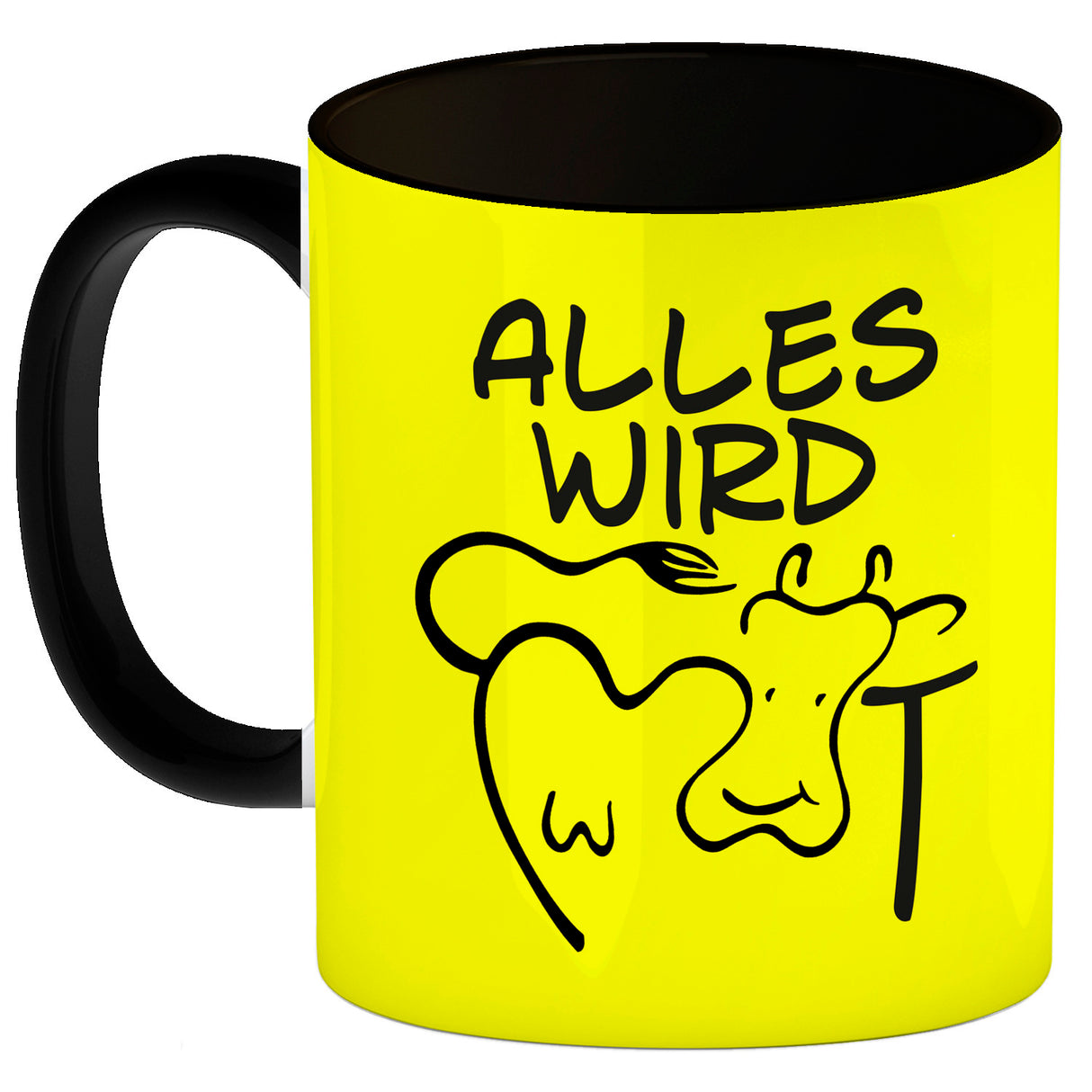 Alles wir KUHt Kaffeebecher zum Thema Bauernhof mit Kuh Motiv