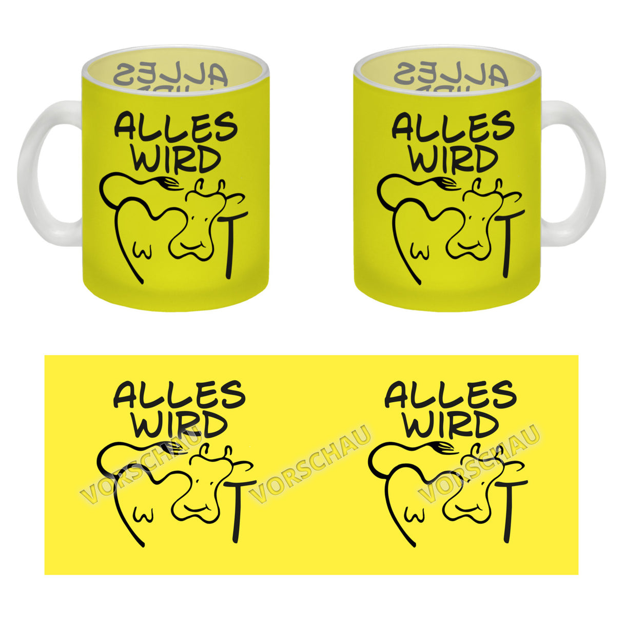 Alles wir KUHt Kaffeebecher zum Thema Bauernhof mit Kuh Motiv