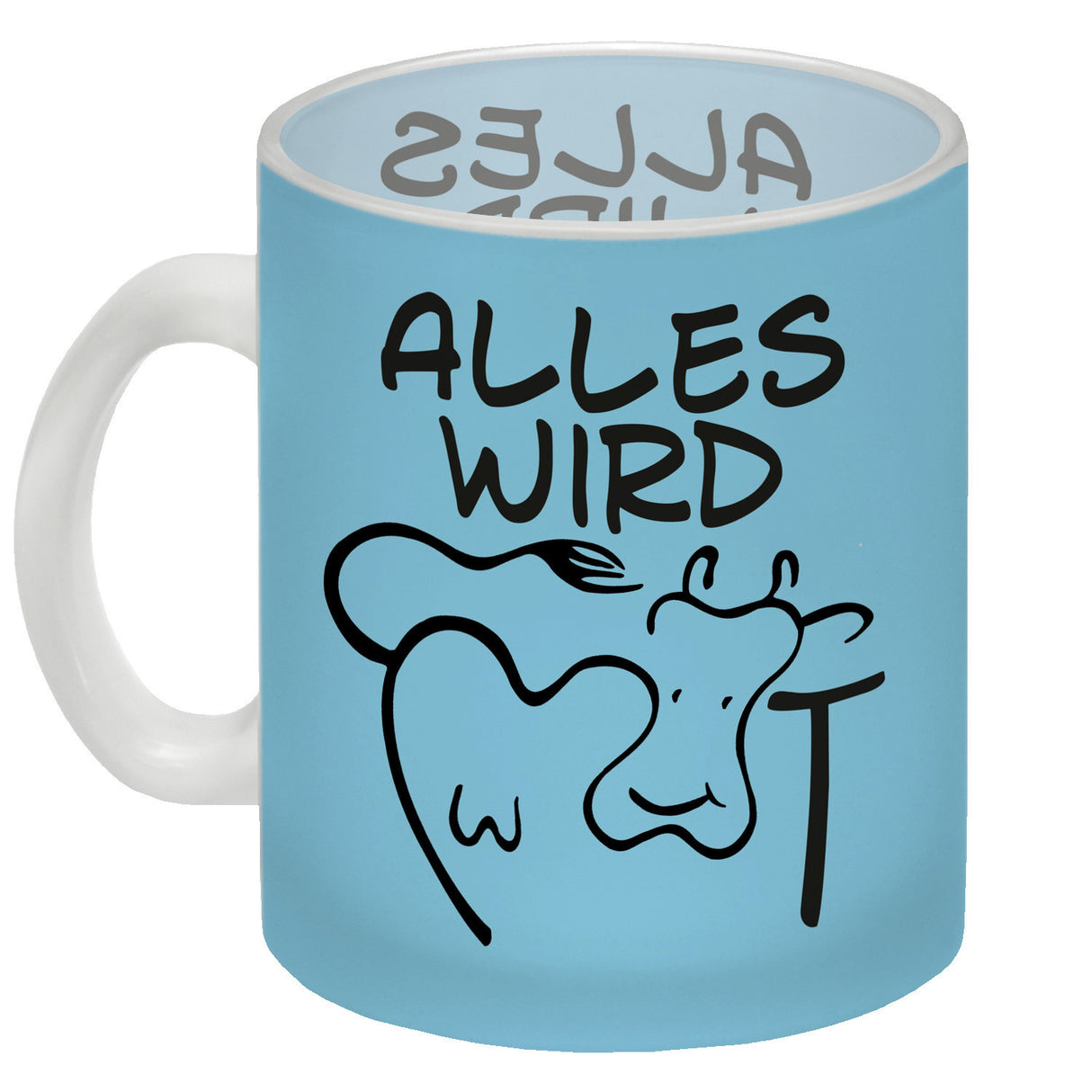 Alles wir KUHt Kaffeebecher zum Thema Bauernhof mit Kuh Motiv