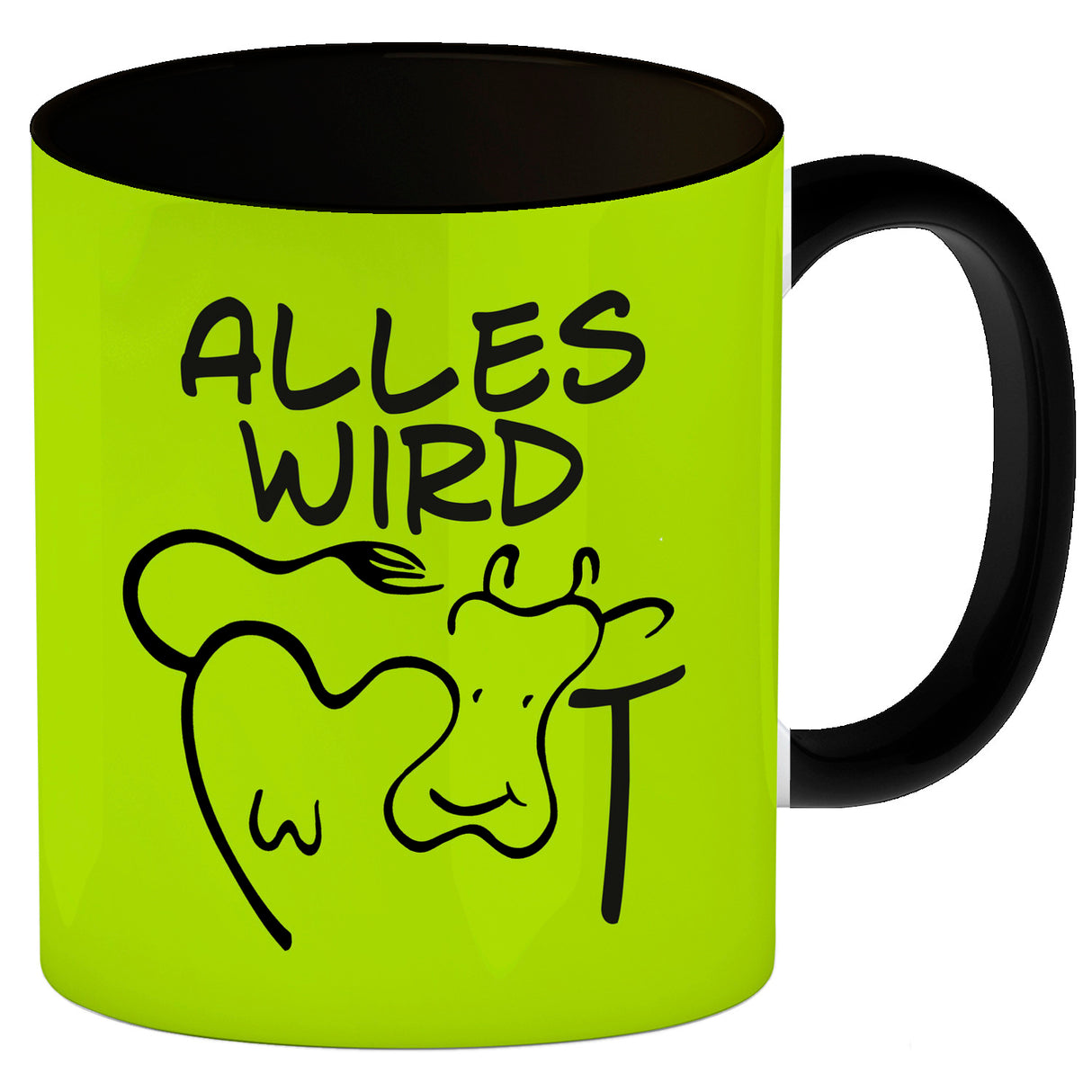 Alles wir KUHt Kaffeebecher zum Thema Bauernhof mit Kuh Motiv