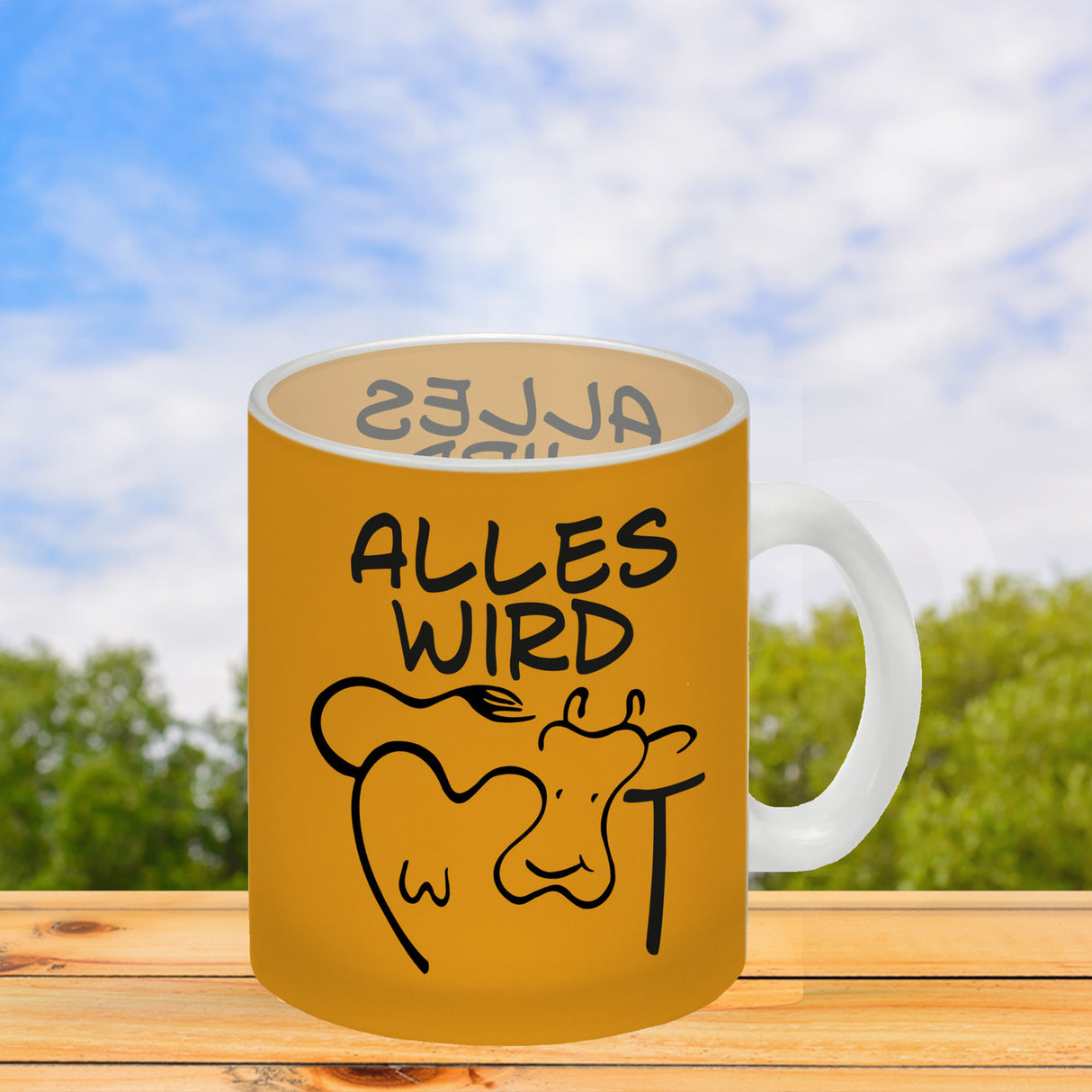 Alles wir KUHt Kaffeebecher zum Thema Bauernhof mit Kuh Motiv
