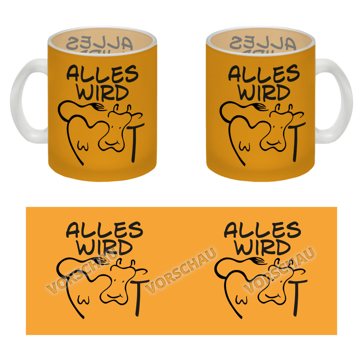 Alles wir KUHt Kaffeebecher zum Thema Bauernhof mit Kuh Motiv