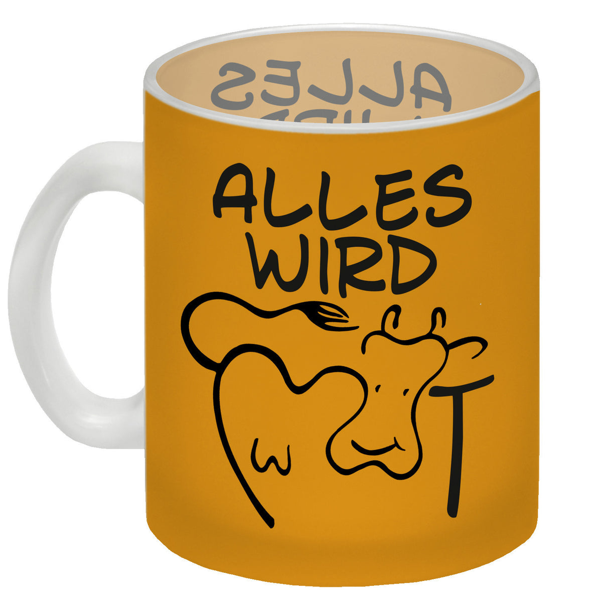 Alles wir KUHt Kaffeebecher zum Thema Bauernhof mit Kuh Motiv