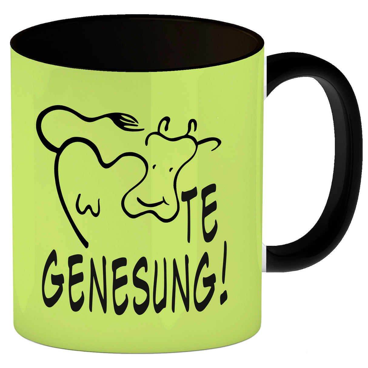 KUHte Genesung Kaffeebecher mit Kuh Motiv