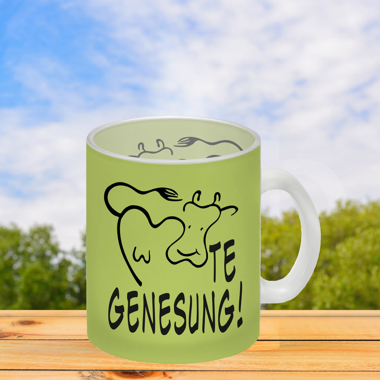 KUHte Genesung Kaffeebecher mit Kuh Motiv