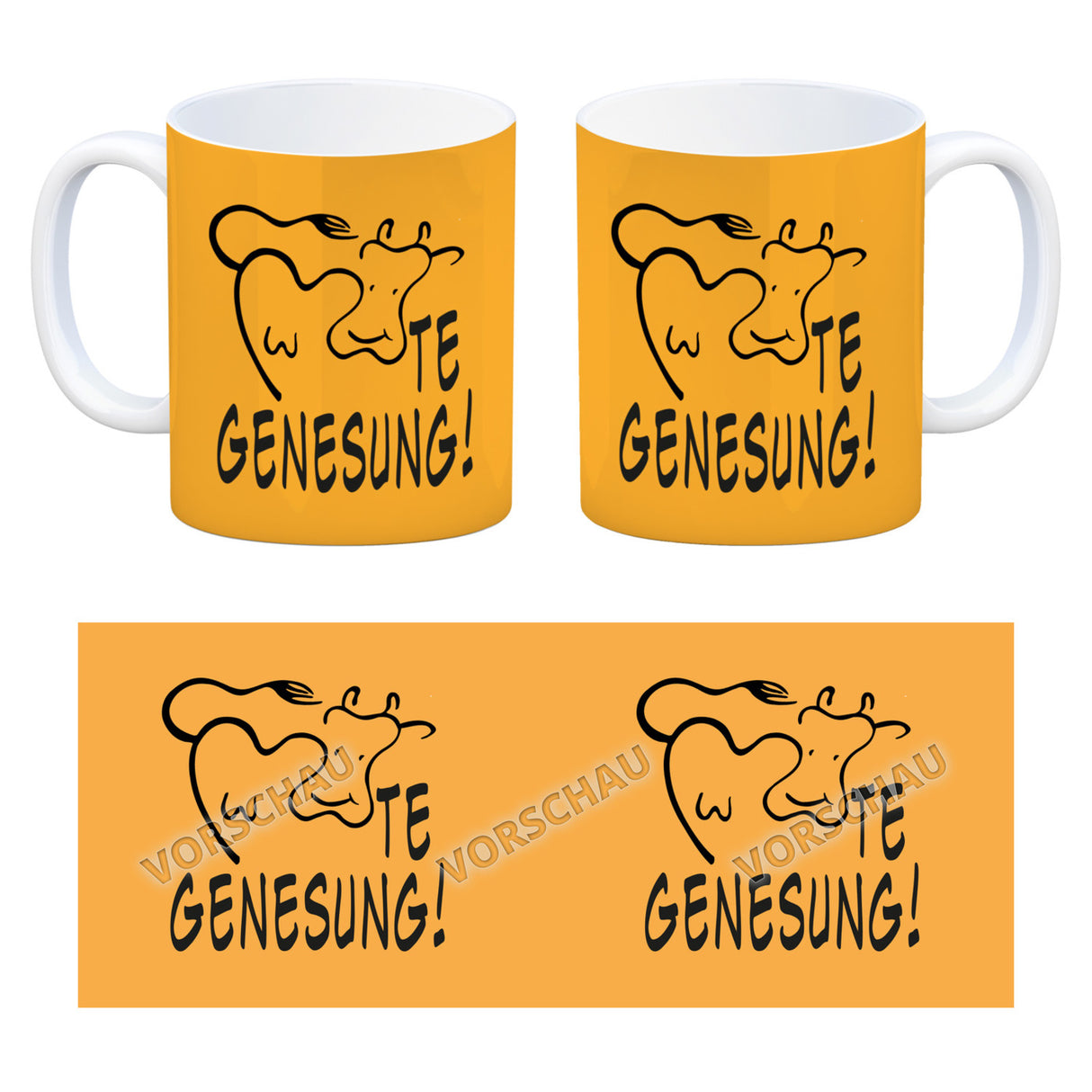 KUHte Genesung Kaffeebecher mit Kuh Motiv
