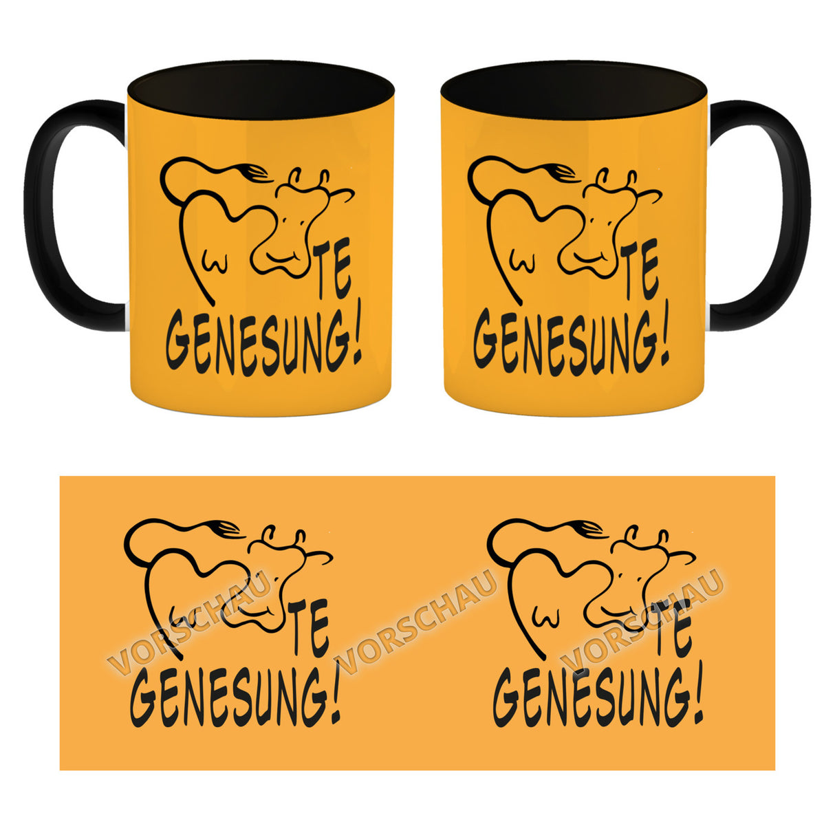 KUHte Genesung Kaffeebecher mit Kuh Motiv
