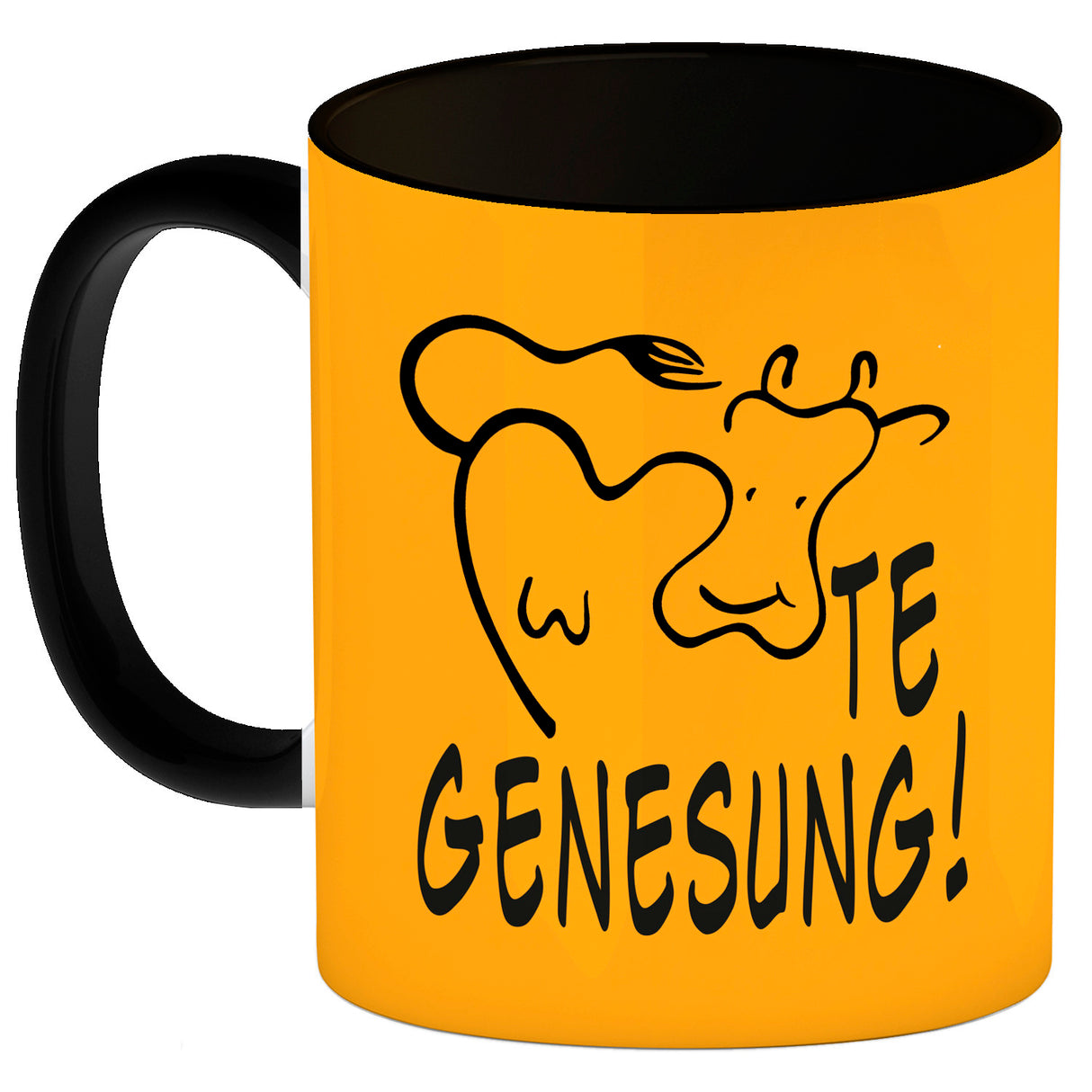 KUHte Genesung Kaffeebecher mit Kuh Motiv
