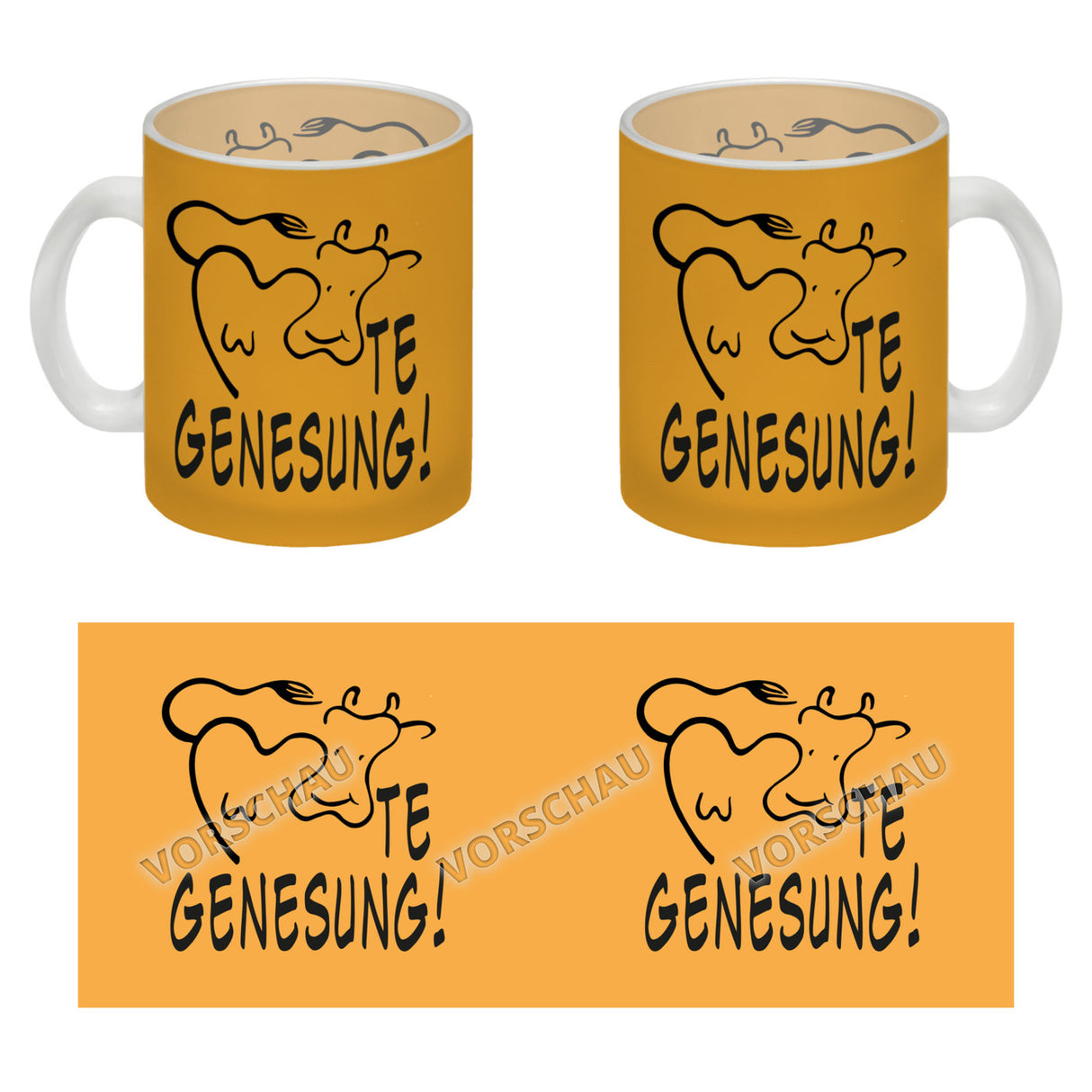 KUHte Genesung Kaffeebecher mit Kuh Motiv