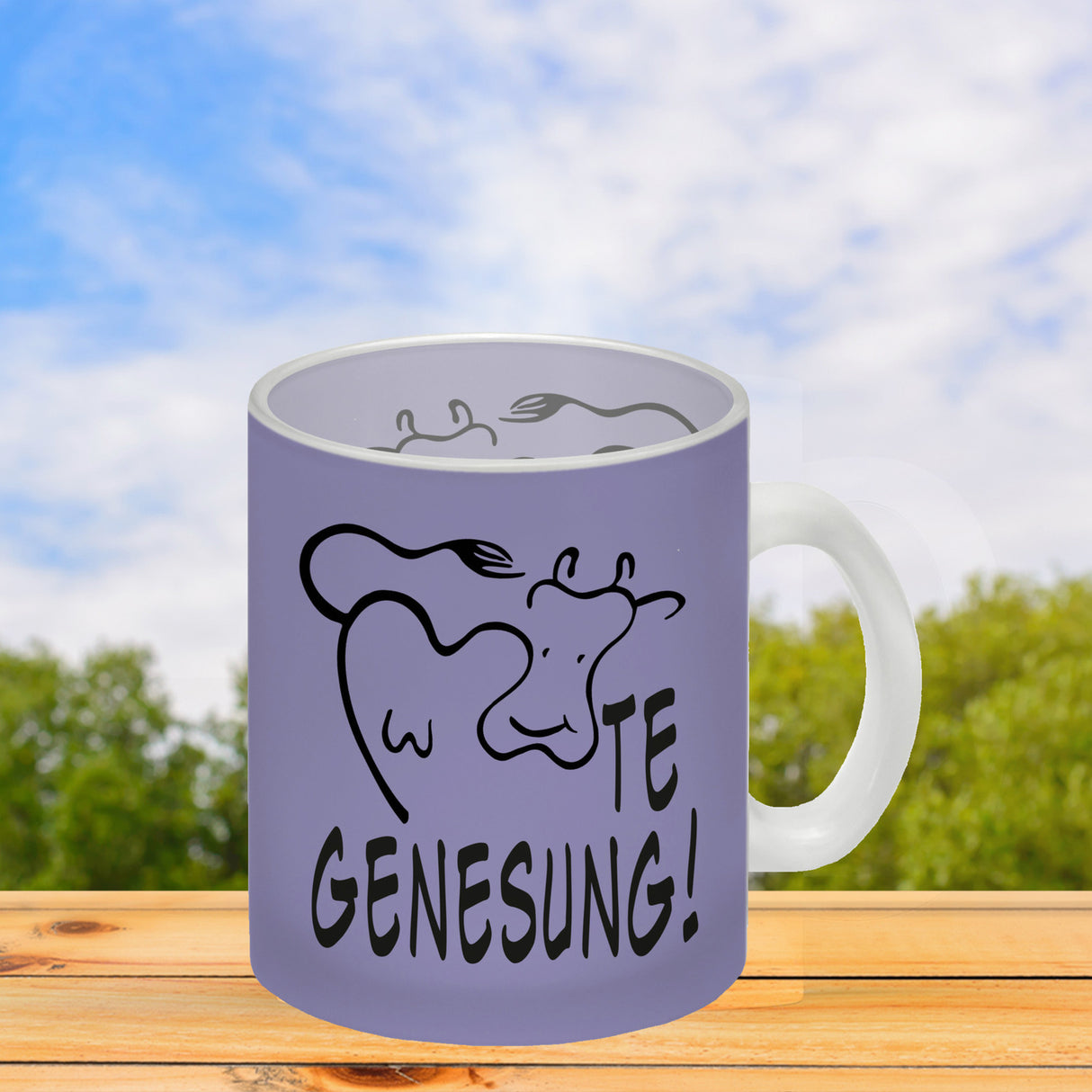KUHte Genesung Kaffeebecher mit Kuh Motiv