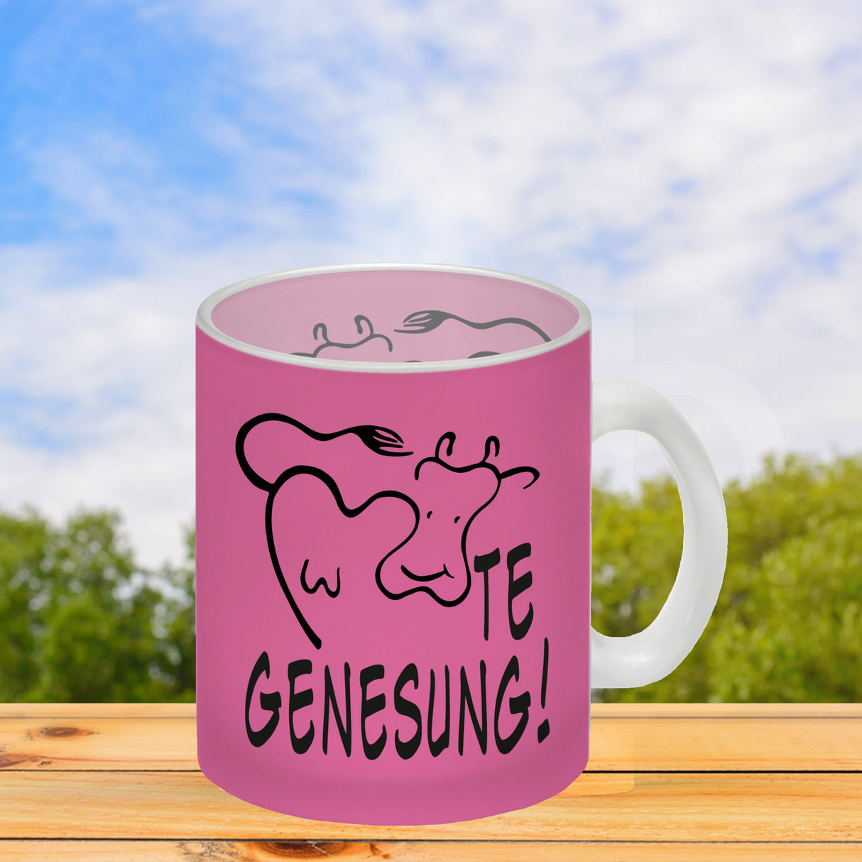 KUHte Genesung Kaffeebecher mit Kuh Motiv