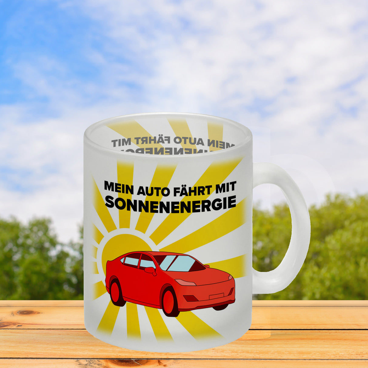 Mein Auto fährt mit Sonnenenergie Kaffeebecher