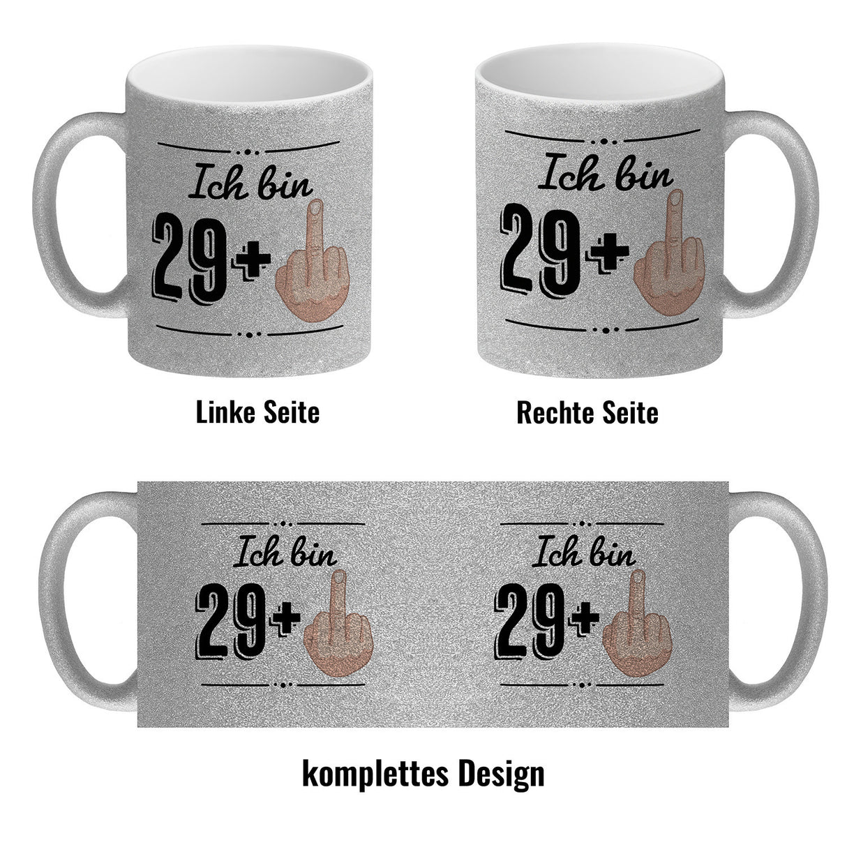 Kaffeebecher für den 30. Geburtstag mit Motiv: Mittelfinger
