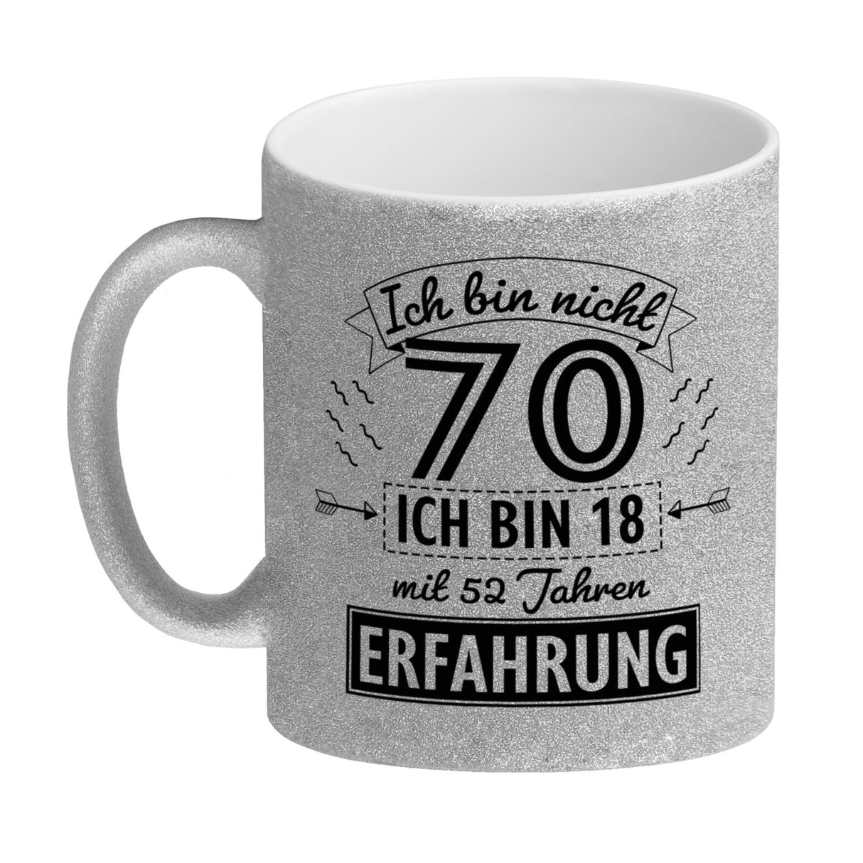Witziger Kaffeebecher für den 70. Geburtstag mit Motiv: Erfahrung