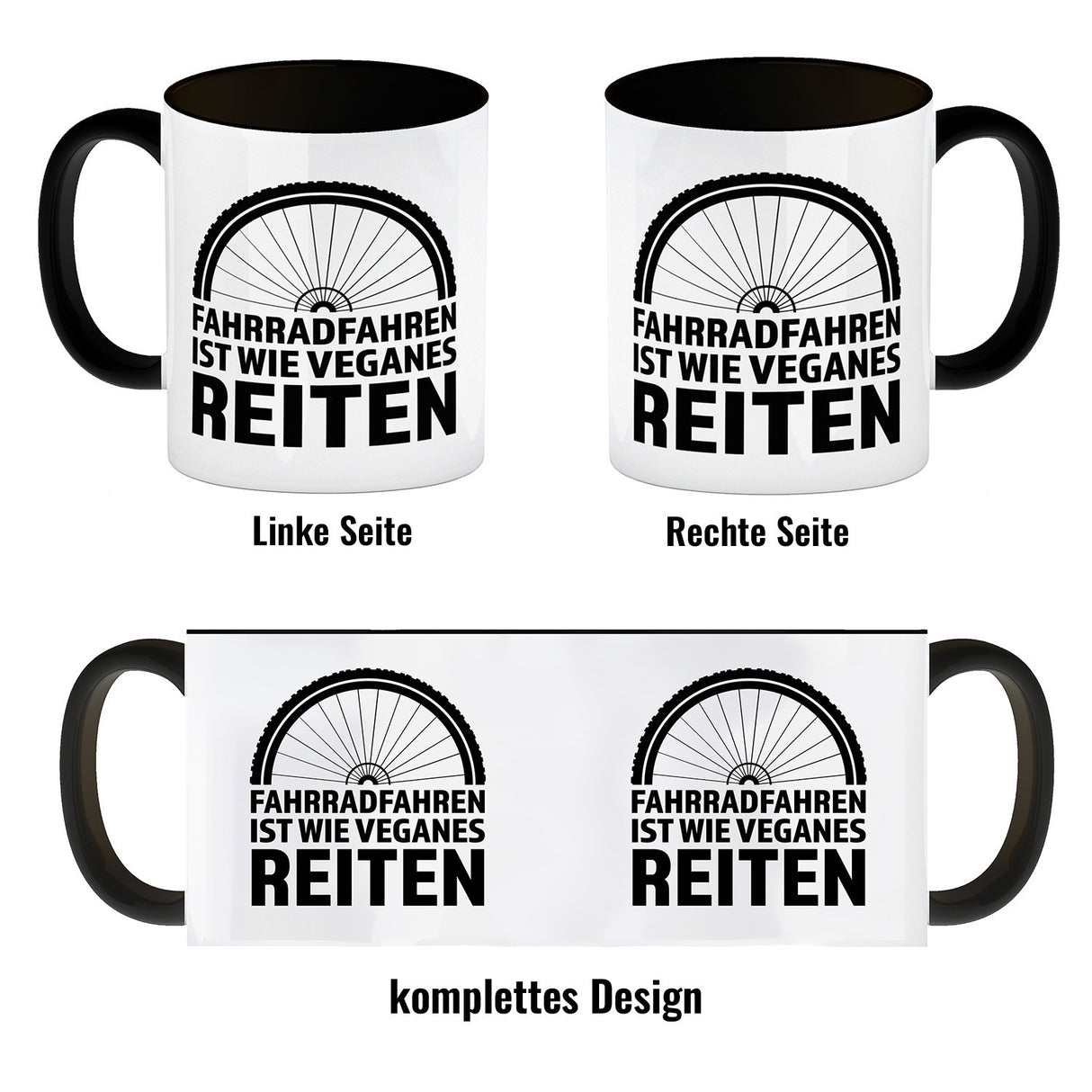 Fahrradfahren ist wie veganes Reiten Kaffeebecher für Radler