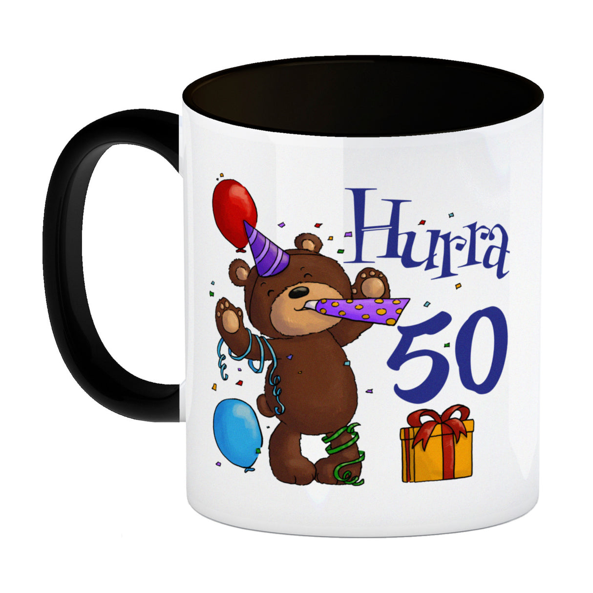 50. Geburtstag Kaffeebecher mit lustigem Spruch: Teddy