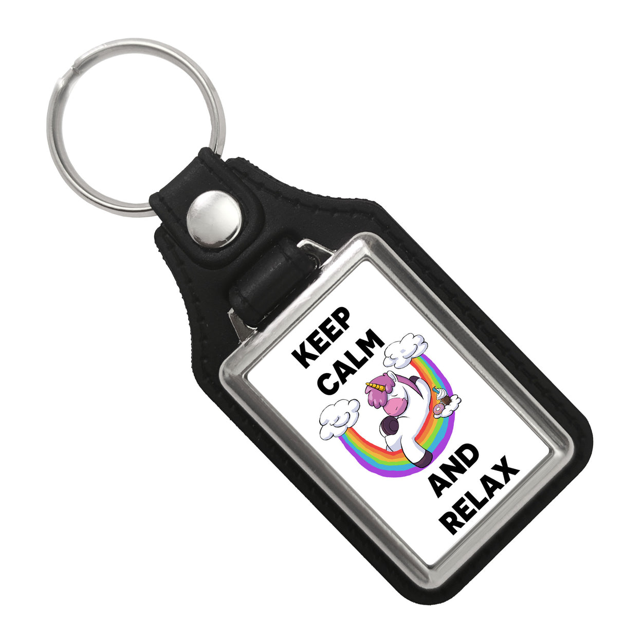 Keep calm and relax Schlüsselanhänger mit Einhorn-Motiv