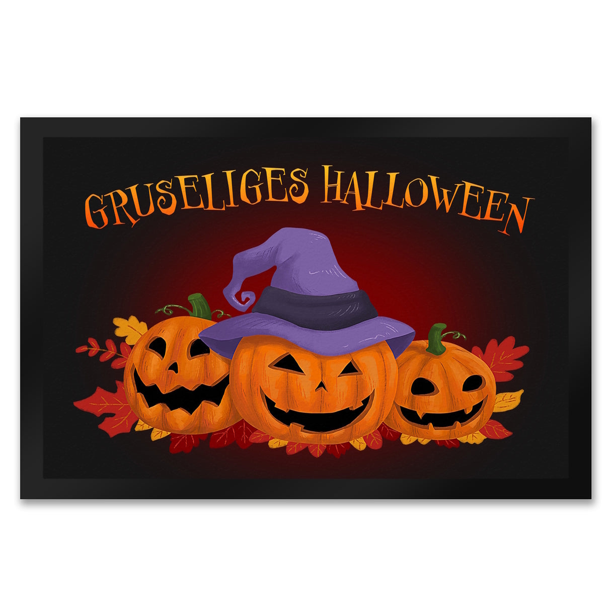 Gruseliges Halloween Fußmatte mit hübschen Kürbissen