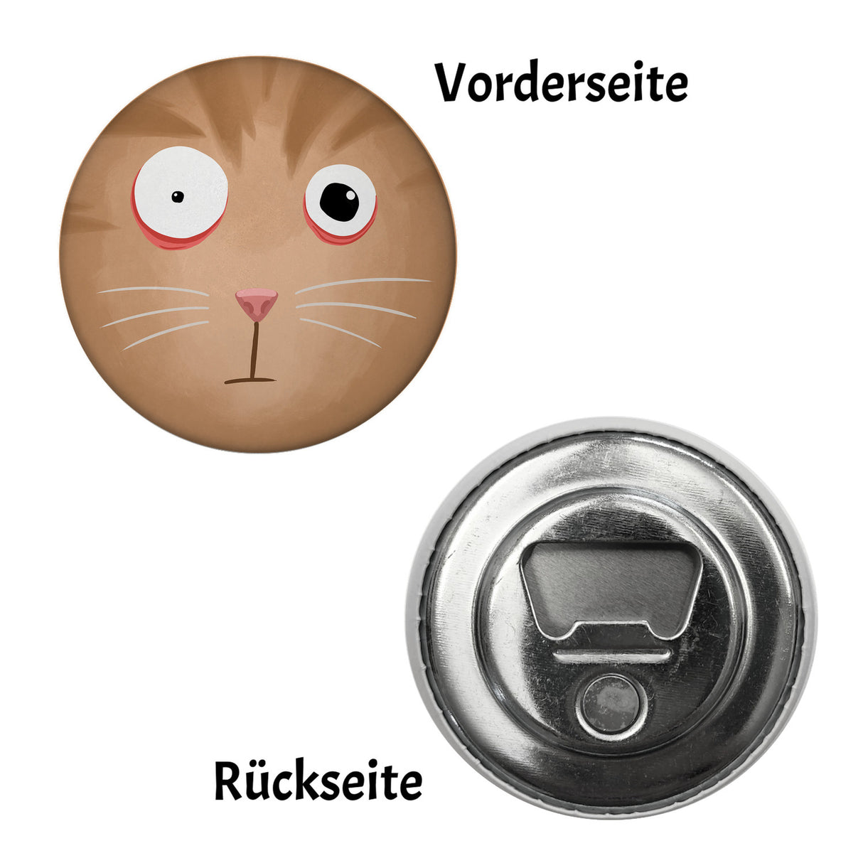 Kühlschrankmagnet mit Katzengesicht verwirrte Katze