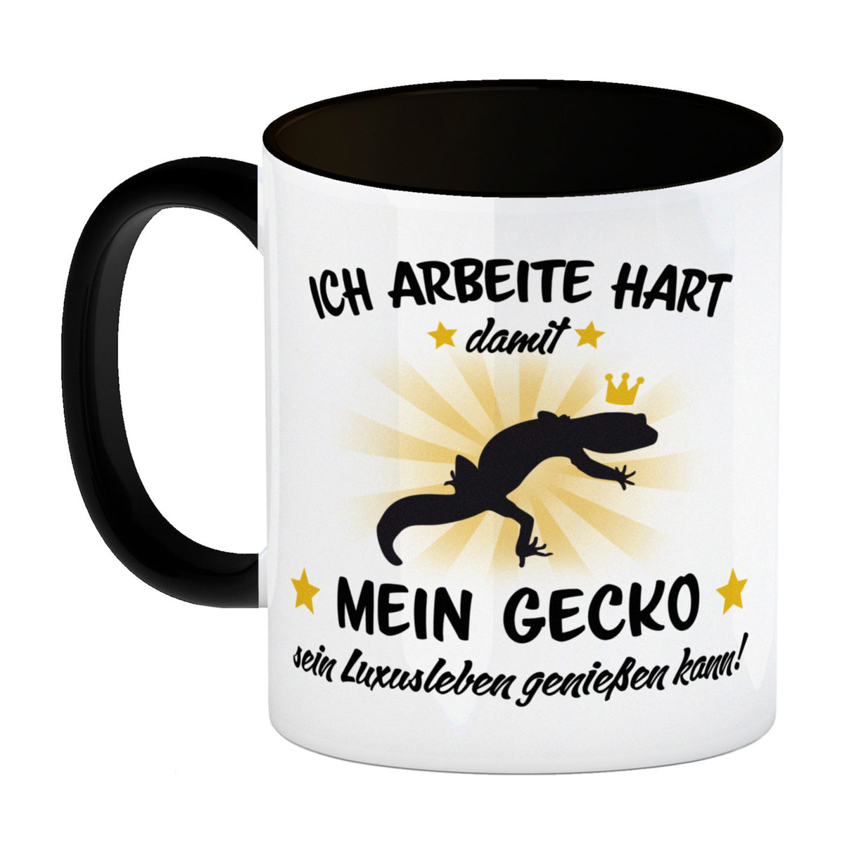 Ich arbeite hart für das Luxusleben meines Geckos Haustier Kaffeebecher