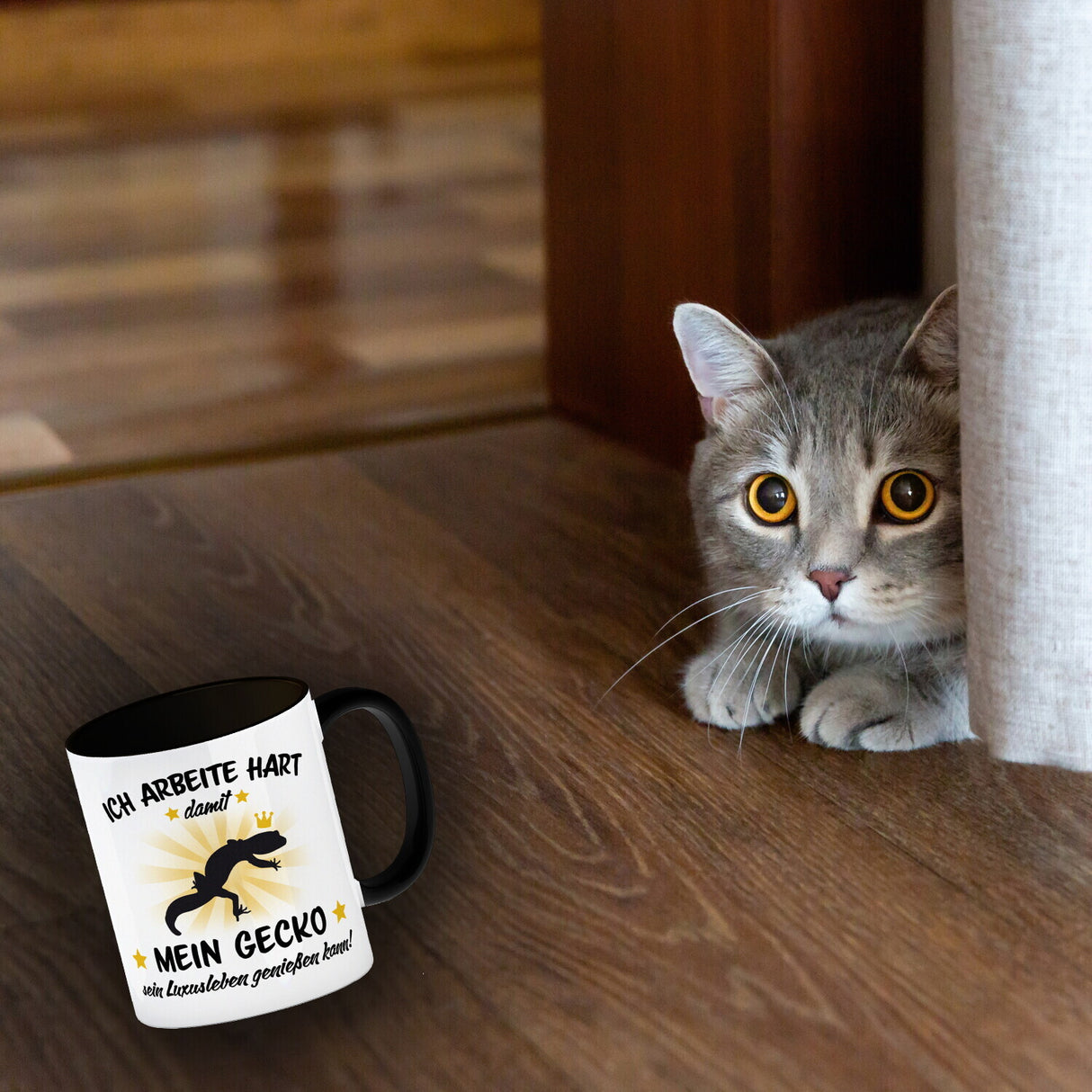 Ich arbeite hart für das Luxusleben meines Geckos Haustier Kaffeebecher