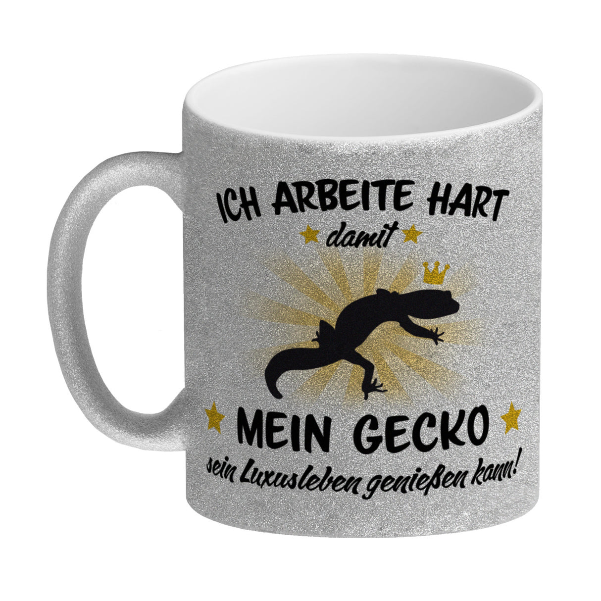 Ich arbeite hart für das Luxusleben meines Geckos Haustier Kaffeebecher