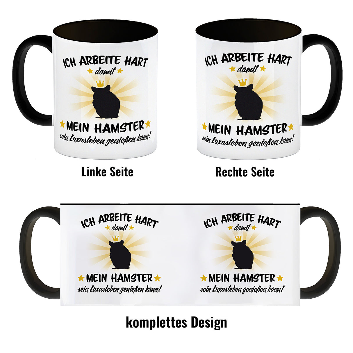 Ich arbeite hart für das Luxusleben meines Hamsters Haustier Kaffeebecher