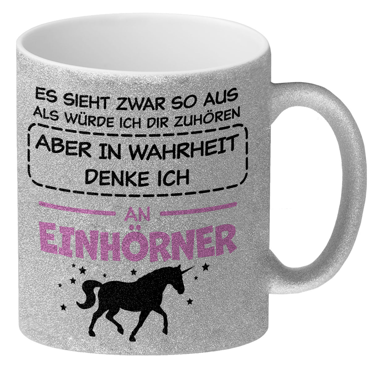 In Wahrheit denke ich an Alpakas Kaffeebecher