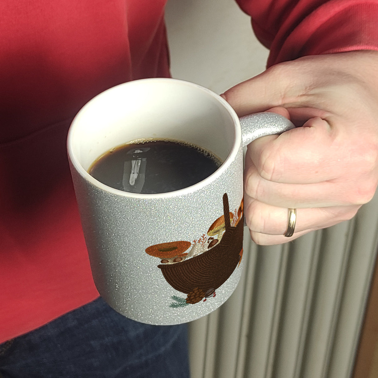 Herbst Kaffeebecher mit Pilz-Motiv